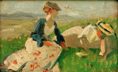 两个女人在山上 作者 弗朗兹·马克（Franz Marc）