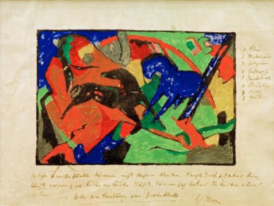 两匹马 作者 弗朗兹·马克（Franz Marc）