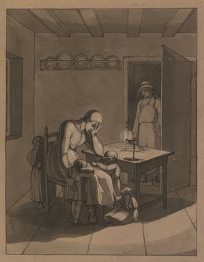 Lienhard和Gertrud。约于1808年 作者 弗朗兹·普福尔