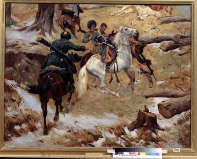 1851 年 12 月 10 日尼古拉-斯列普佐夫少将在车臣战斗中死亡（1851 年 12 月 10 日尼古拉-斯列普佐夫少将在车臣战斗中死亡） 作者 弗朗兹·鲁博（Franz Roubaud）