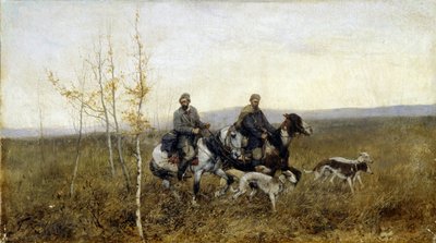 猎人Franz Roubaud（1856-1928 年）的画作，布面油画 作者 弗朗兹·鲁博（Franz Roubaud）