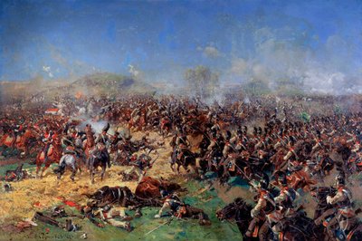 1812年8月26日发生的波罗底诺战役。1913年法国第三次进攻。 作者 弗朗兹·鲁博（Franz Roubaud）