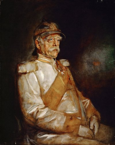 奥托·冯·俾斯麦 (1815-1898) 的肖像，由 Lenbach, Franz, von (1836-1904) 创作。 布面油画 作者 弗朗兹·塞拉夫·冯·伦巴赫