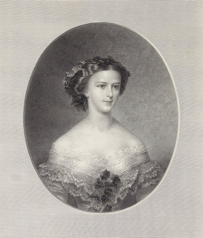 奥地利伊丽莎白女皇的画像，约1855年。 作者 弗朗兹·萨维尔·斯托伯