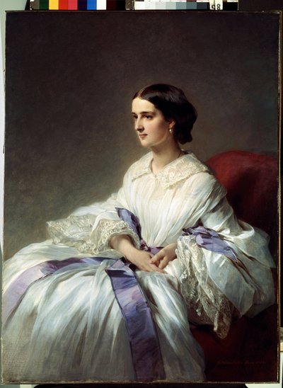 奥尔加-舒瓦洛娃伯爵夫人肖像。Franz Xavier Winterhalter（1805-1873 年）的作品。布面油画 作者 弗朗茨泽维尔温特哈尔特