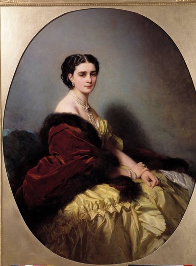 纳里奇金夫人的肖像（或纳里奇金或纳里奇金娜）绘画和封面 Winterhalter (1806-1873) 作者 弗朗茨泽维尔温特哈尔特