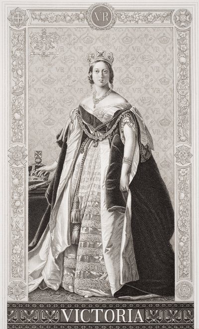 维多利亚女王（1819-1901）来自“英国和苏格兰历史插图”第二卷 作者 弗朗茨泽维尔温特哈尔特
