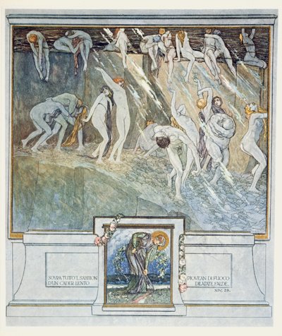 来自但丁的“神曲”，Inferno，Canto XIV的插图。 1921年28日（纸上文字） 作者 弗朗兹·冯·贝罗斯