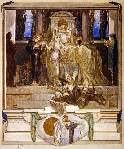 Dantes Divine Comedy，Paradise，Canto XI，1921年的插图（纸上写着） 作者 弗朗兹·冯·贝罗斯