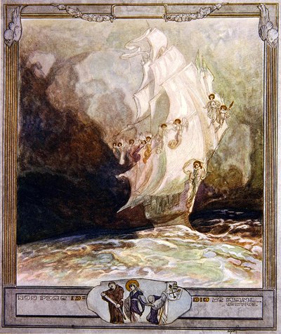 Dantes Divine Comedy，Paradise，Canto XXVII，1921年的插图（wc在纸上） 作者 弗朗兹·冯·贝罗斯