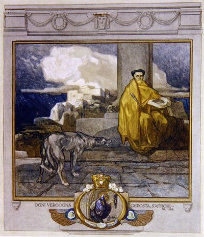Dantes Divine Comedy，Purgatory，Canto XI的插图：135，1921年（纸上写着） 作者 弗朗兹·冯·贝罗斯