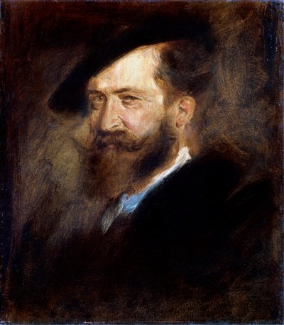 威廉·布希（Wilhelm Busch）的肖像，1832-1908年，1877-1880年。 作者 弗朗兹·冯·伦巴赫