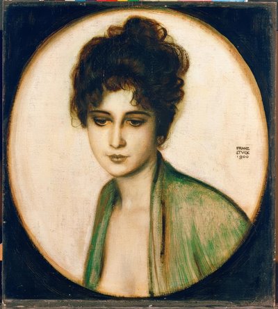 弗朗兹·冯·斯塔克（Franz von Stuck），费兹夫人的肖像-绘画，1900年代 作者 Franz von Stuck