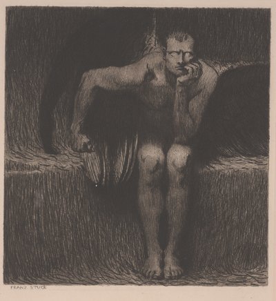路西法（Lucifer），约1890年（蚀刻） 作者 Franz von Stuck