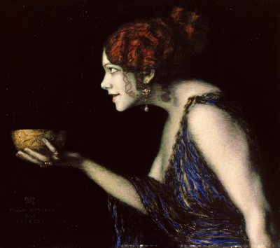 蒂拉·杜里厄（Tilla Durieux）1880-1971年，Circe，约1913年。 作者 Franz von Stuck
