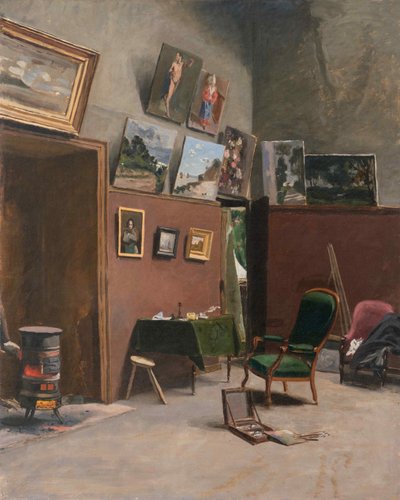 艺术家在Rue Furstenberg的工作室，1865年。 作者 Frédéric Bazille