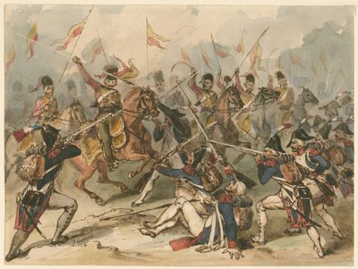 法国步兵和俄国轻骑兵在奥斯特里茨的战斗中 作者 Frédéric Goupil Fesquet