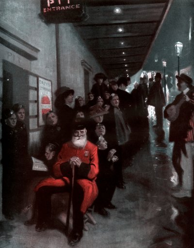 队列、养老金领取者和美元公主》，1910年。 作者 弗雷德·莱斯特