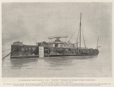 一个中断的目标实践，HMS Belleisle准备进一步的枪械实验 作者 弗雷德·简