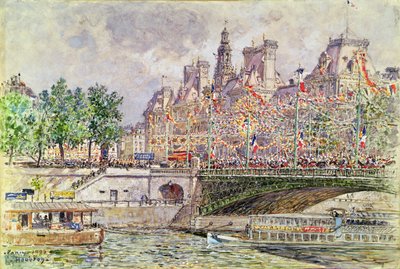 1905年7月14日，巴黎的Hotel de l&39;Hotel de Ville 作者 弗雷德里克·阿纳托尔·霍布伦