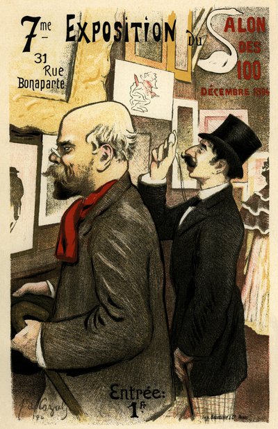 1894年12月第7届百人沙龙展览海报，1894年 作者 弗雷德里克·奥古斯特·卡萨尔斯