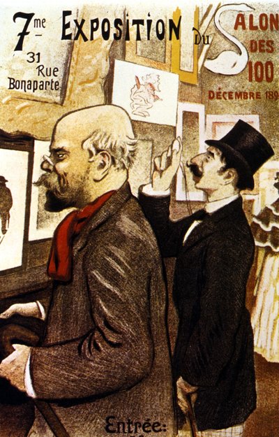 Affiche de la 7eme Exposition du Salon des 100. Décembre 1894. Paul Verlaine. 作者 弗雷德里克·奥古斯特·卡萨尔斯