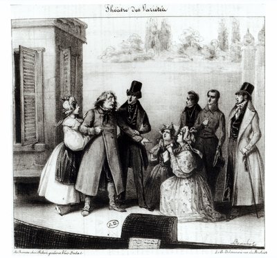 Honore Balzac（1799-1850）在Theatre des Varietes，1840年的表演&39;Le Pere Goriot&39; 作者 弗雷德里克·布肖（Frederic Bouchot）