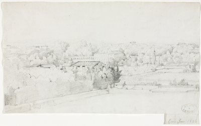 从美第奇别墅（Villa Medici）看博尔盖塞别墅（Borghese）及其奥兰治里的景色，1826年。 作者 弗雷德里克·布尔乔瓦·德·梅西
