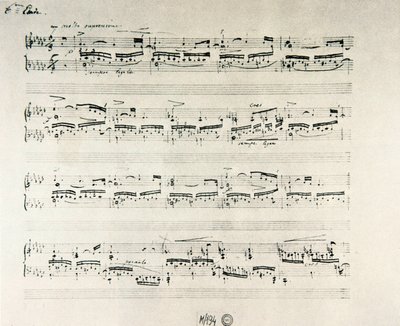 Score of "Etudes for piano opus 10" by Polish composer Frederic Chopin (1810-1849) 作者 弗雷德里克·肖邦