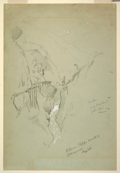 绘图，Ceppo Morelli amp; Macugnaga 之间的峡谷，1868 年 9 月 11-12 日 作者 弗雷德里克·埃德温·丘奇