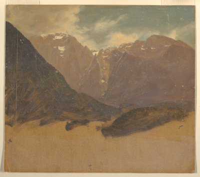 素描，阿尔卑斯山风景（巴伐利亚或瑞士），1868 年 作者 弗雷德里克·埃德温·丘奇
