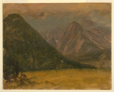 素描，阿尔卑斯山风景，巴伐利亚或瑞士，1868 年 作者 弗雷德里克·埃德温·丘奇