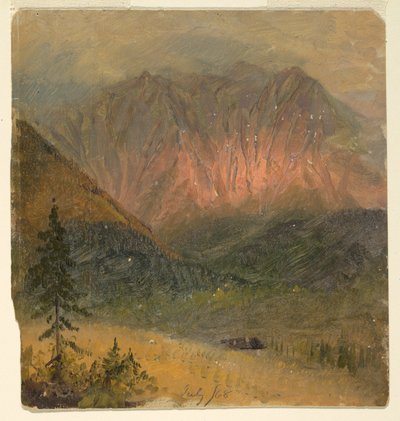 素描，阿尔卑斯山日落研究，1868 年 7 月 作者 弗雷德里克·埃德温·丘奇