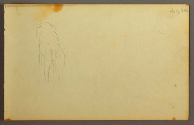 素描，动物，从背面看，1844 年 作者 弗雷德里克·埃德温·丘奇