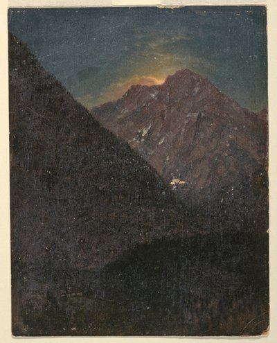 素描，阿普林风景（巴伐利亚或瑞士），1868 年 作者 弗雷德里克·埃德温·丘奇