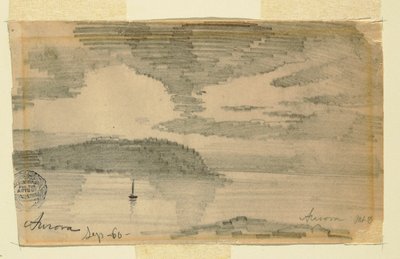 素描，"极光"，沙漠山，1860 年 作者 弗雷德里克·埃德温·丘奇