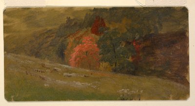 素描，秋景，约 1865 年 作者 弗雷德里克·埃德温·丘奇