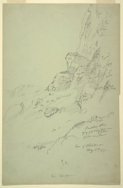 绘图，巴拉达苏克瓦迪以西山脚，1868 年 5 月 4 日 作者 弗雷德里克·埃德温·丘奇
