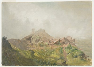 绘图，尼亚加拉美国瀑布底座，1856-1858 年 作者 弗雷德里克·埃德温·丘奇