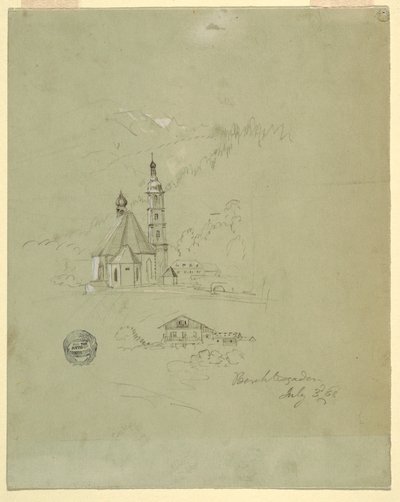 绘画，巴伐利亚贝希特斯加登，1868 年 7 月 3 日 作者 弗雷德里克·埃德温·丘奇