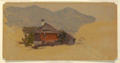 素描，贝希特斯加登，农民房，1868 年 作者 弗雷德里克·埃德温·丘奇