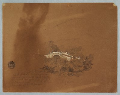 绘图，哥伦比亚伊巴克孔贝马河大桥，1853 年 7 月 16 日 作者 弗雷德里克·埃德温·丘奇