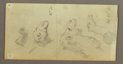 素描，骆驼研究，1868 年 2 月 21-22 日 作者 弗雷德里克·埃德温·丘奇