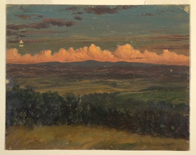 素描，纽约哈德逊的卡茨基尔，1870-80 年 作者 弗雷德里克·埃德温·丘奇