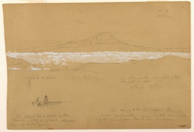 素描，卡扬贝，早晨，来自基多太阳神庙，1857 年 6 月 24 日 作者 弗雷德里克·埃德温·丘奇