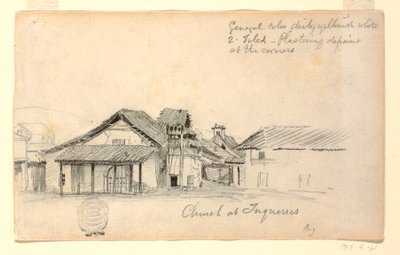 图画，哥伦比亚图克雷斯教堂，1853 年 8 月 作者 弗雷德里克·埃德温·丘奇