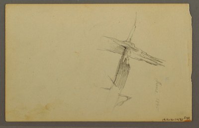 素描，云彩研究，山坡，1844 年 作者 弗雷德里克·埃德温·丘奇