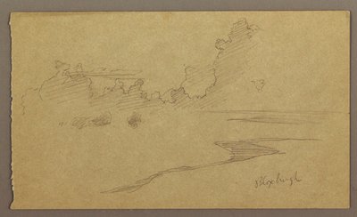 素描，云与海岸，"布卢克斯堡"，1865 年 8 月 作者 弗雷德里克·埃德温·丘奇