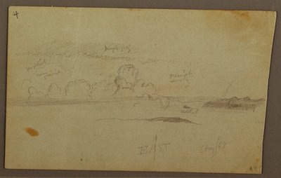 绘图，山岭上的云彩，1863 年 作者 弗雷德里克·埃德温·丘奇