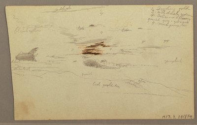 绘图，山岭上的云彩，1863 年 作者 弗雷德里克·埃德温·丘奇